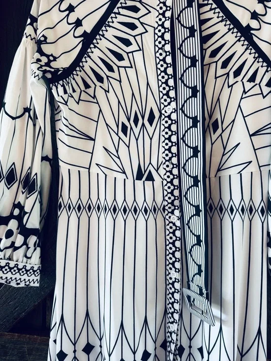 Commense black and white button down front dress NWT - Picture 2 of 4